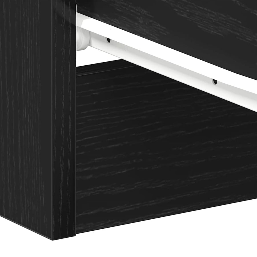Nachtkastjes 2 stuks Zwart Eiken 38x35x55 cm Bewerkt Hout