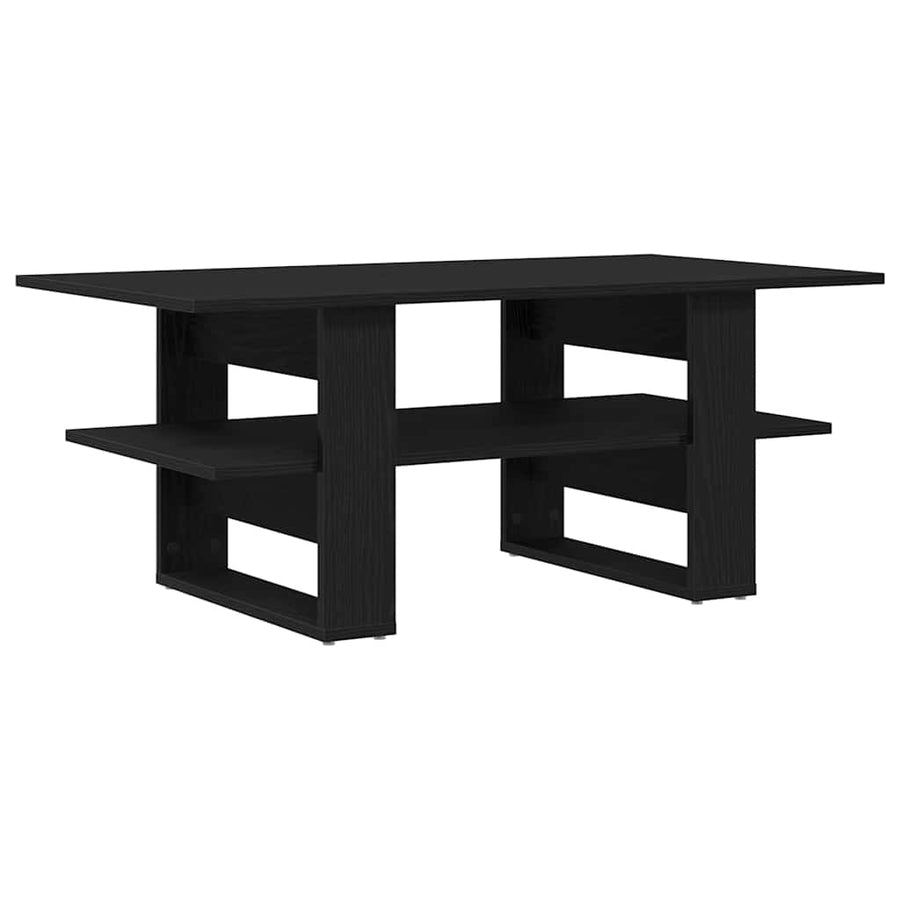 Salontafel Zwart Eiken 102 x 55 x 42 cm Bewerkt hout