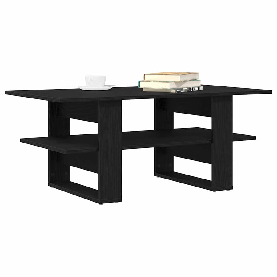Salontafel Zwart Eiken 102 x 55 x 42 cm Bewerkt hout
