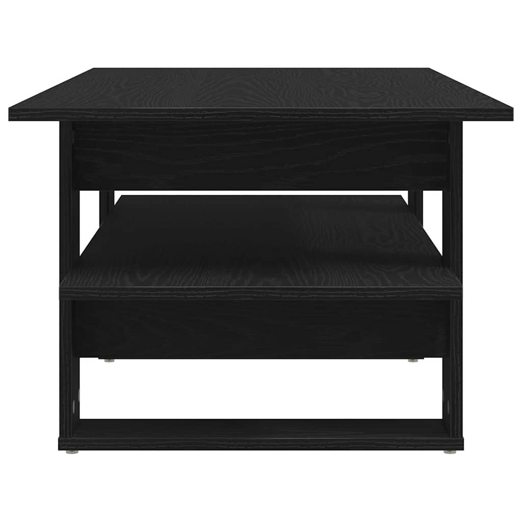 Salontafel Zwart Eiken 102 x 55 x 42 cm Bewerkt hout