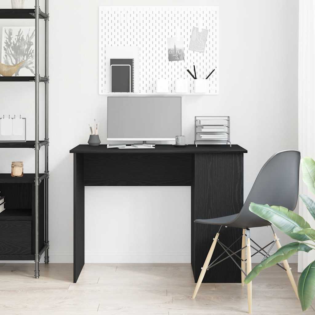 Bureau Zwart Eiken 100x55x75 cm Bewerkt Hout