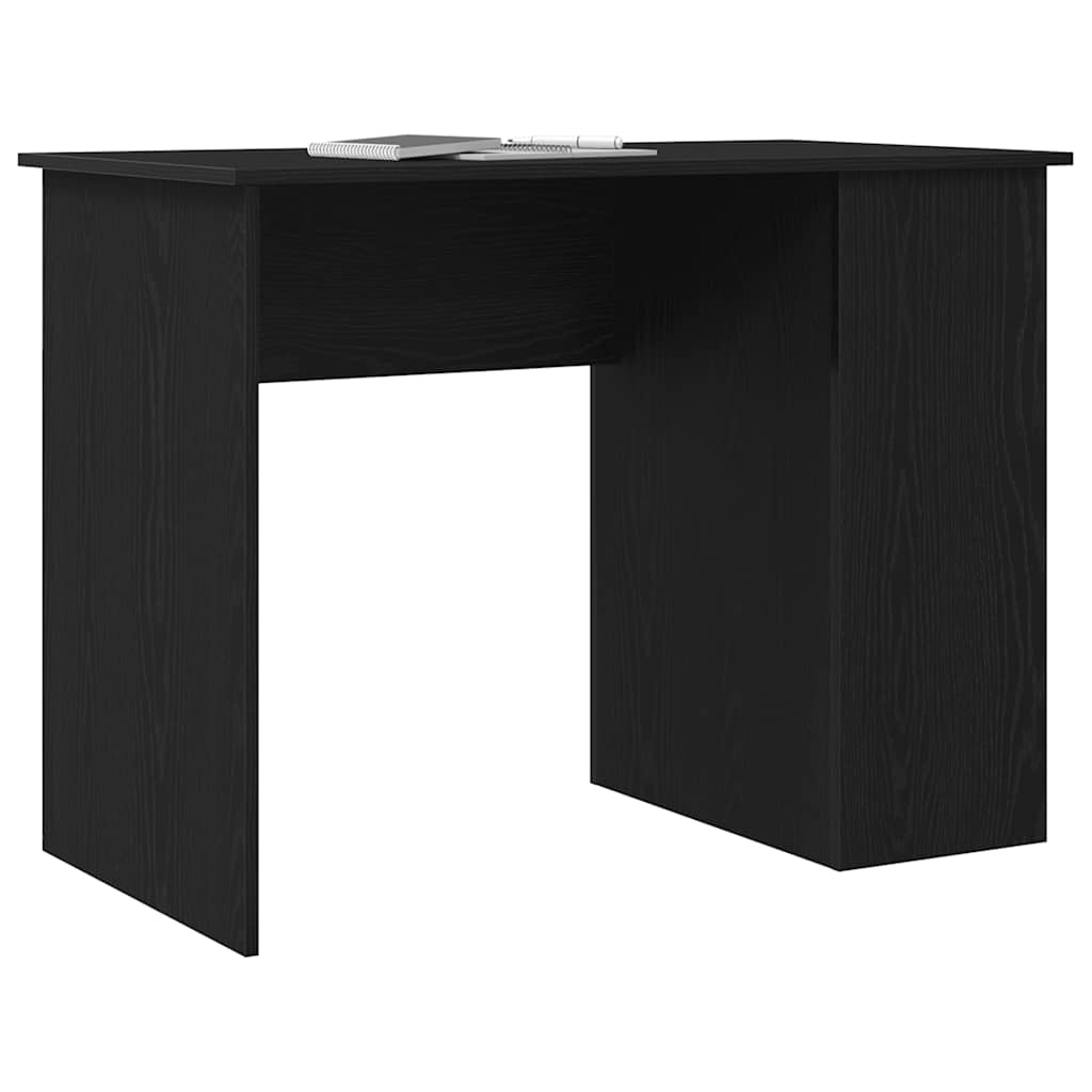 Bureau Zwart Eiken 100x55x75 cm Bewerkt Hout