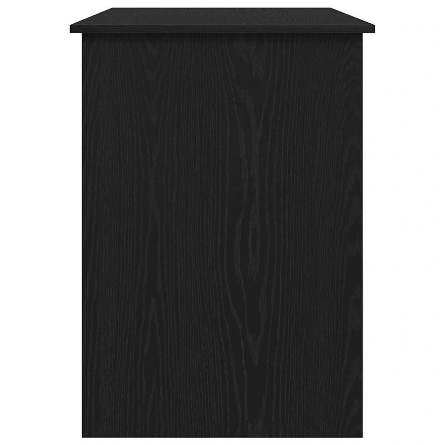Bureau Zwart Eiken 100x55x75 cm Bewerkt Hout