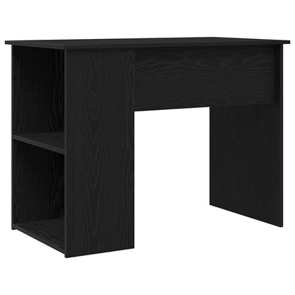 Bureau Zwart Eiken 100x55x75 cm Bewerkt Hout