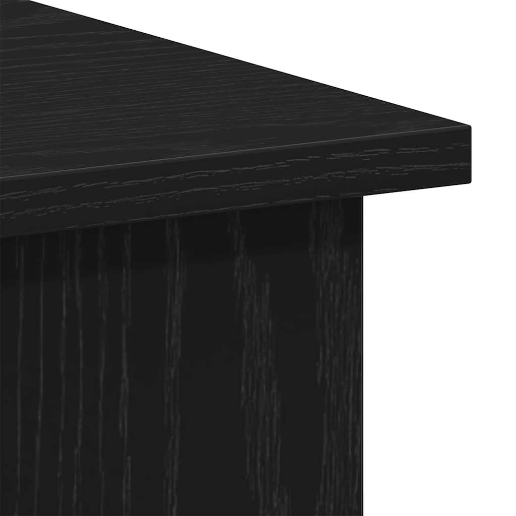 Bureau Zwart Eiken 100x55x75 cm Bewerkt Hout