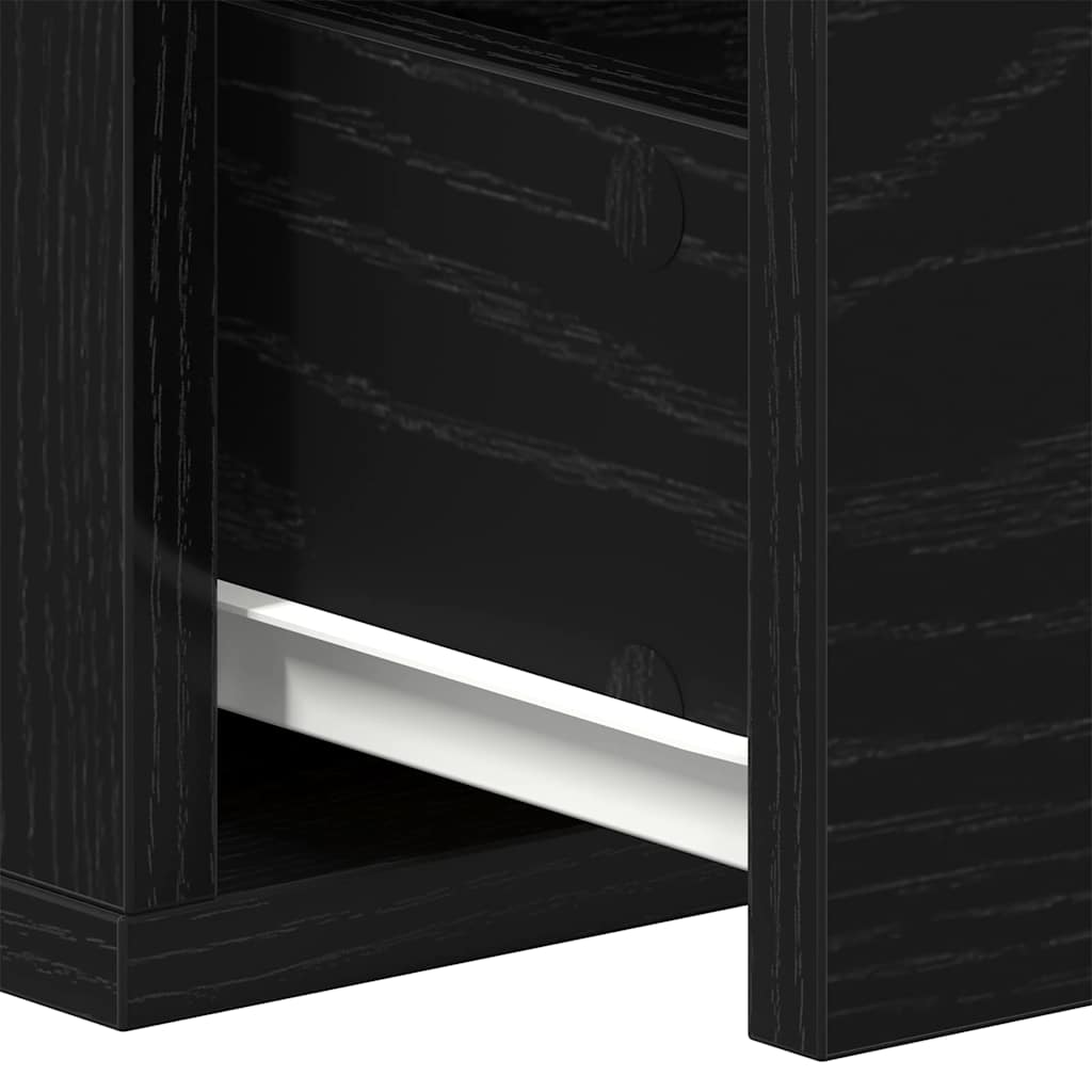 Wandkast met lade Zwart Eiken 60 x 26 x 18,5 cm Bewerkt hout