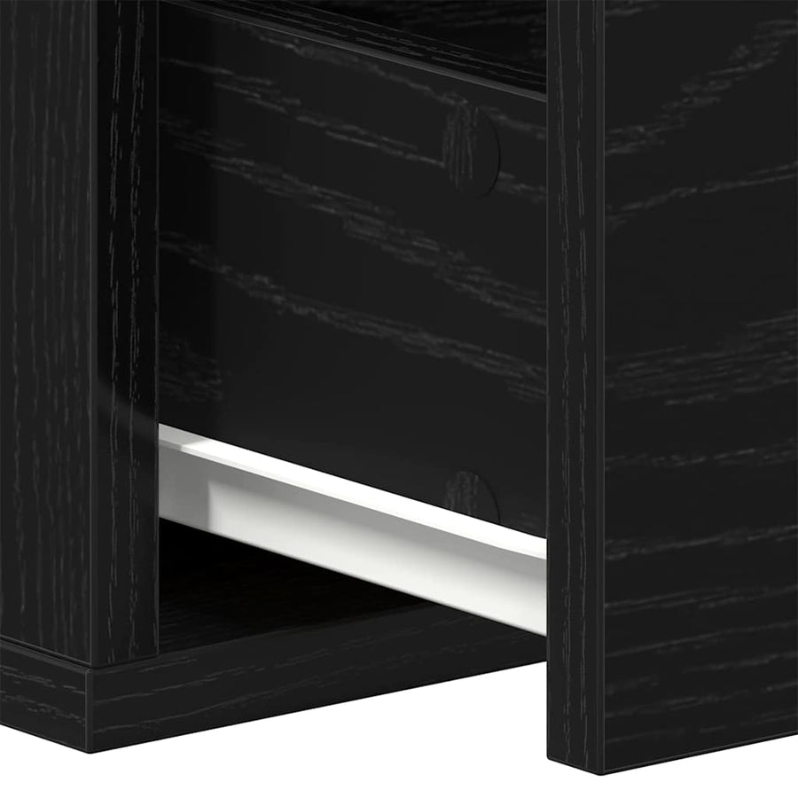 Wandkast met lade Zwart Eiken 60 x 26 x 18,5 cm Bewerkt hout