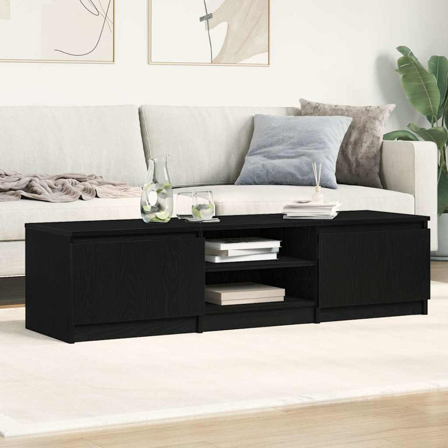 TV-meubel Zwart Eiken 140x40x36 cm Bewerkt Hout