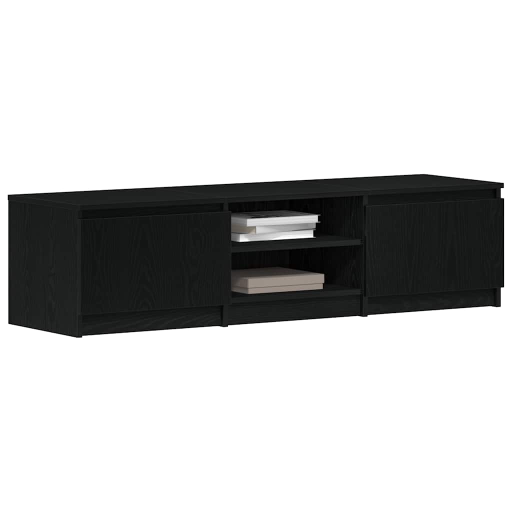 TV-meubel Zwart Eiken 140x40x36 cm Bewerkt Hout