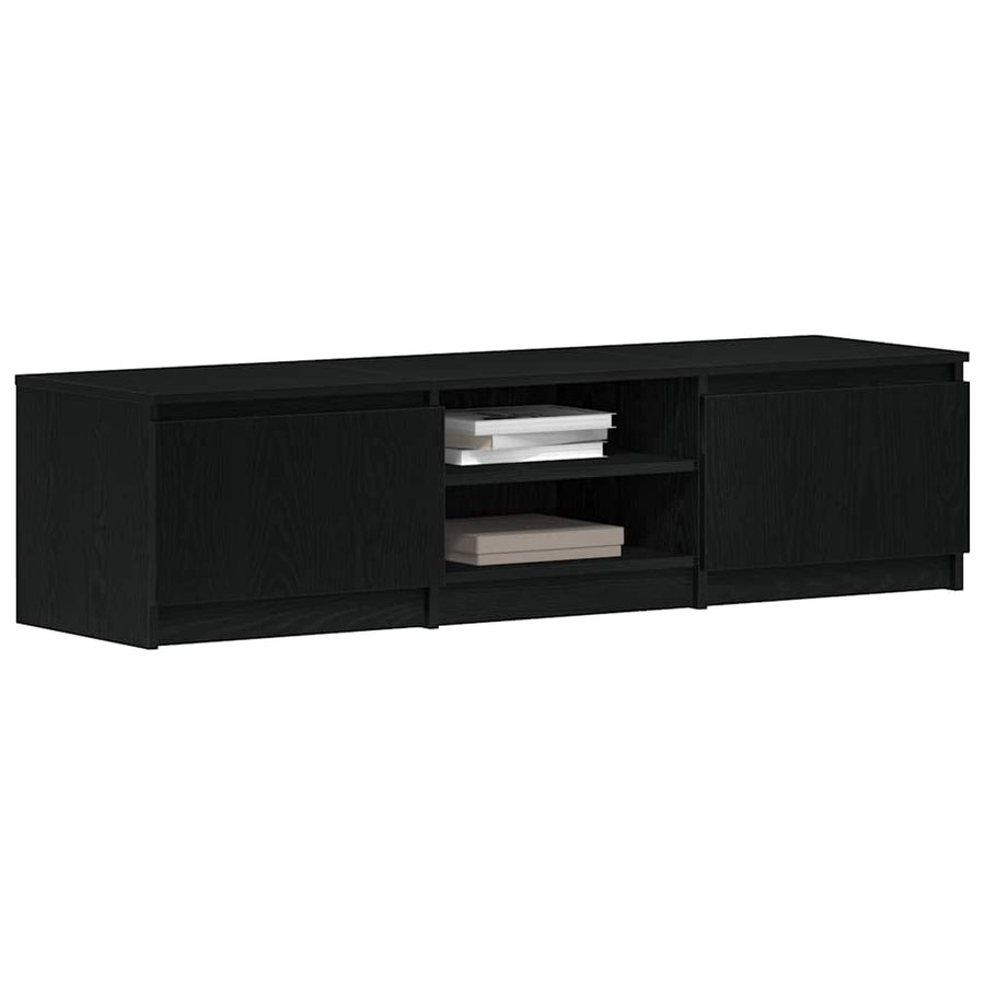 TV-meubel Zwart Eiken 140x40x36 cm Bewerkt Hout