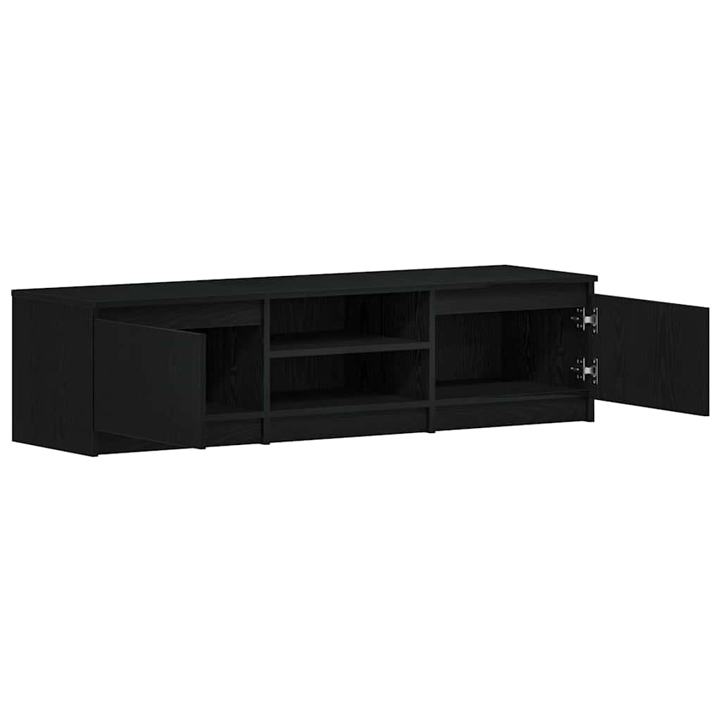 TV-meubel Zwart Eiken 140x40x36 cm Bewerkt Hout