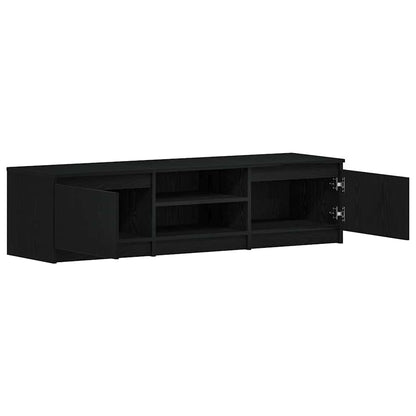 TV-meubel Zwart Eiken 140x40x36 cm Bewerkt Hout