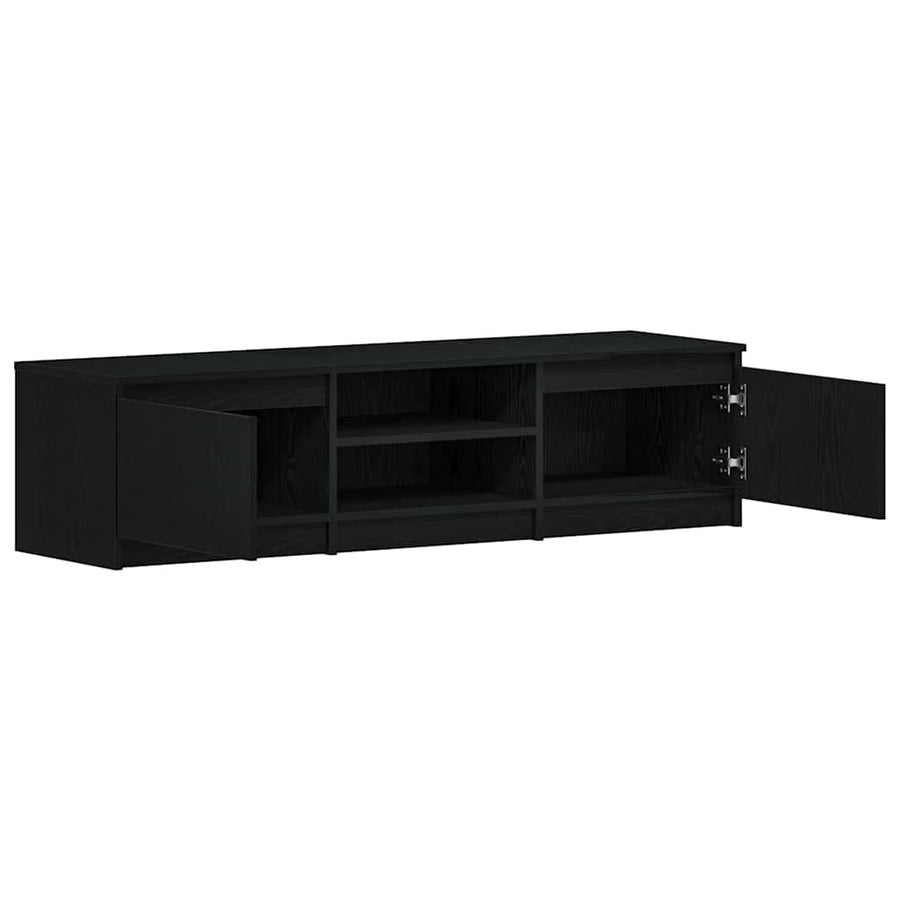 TV-meubel Zwart Eiken 140x40x36 cm Bewerkt Hout