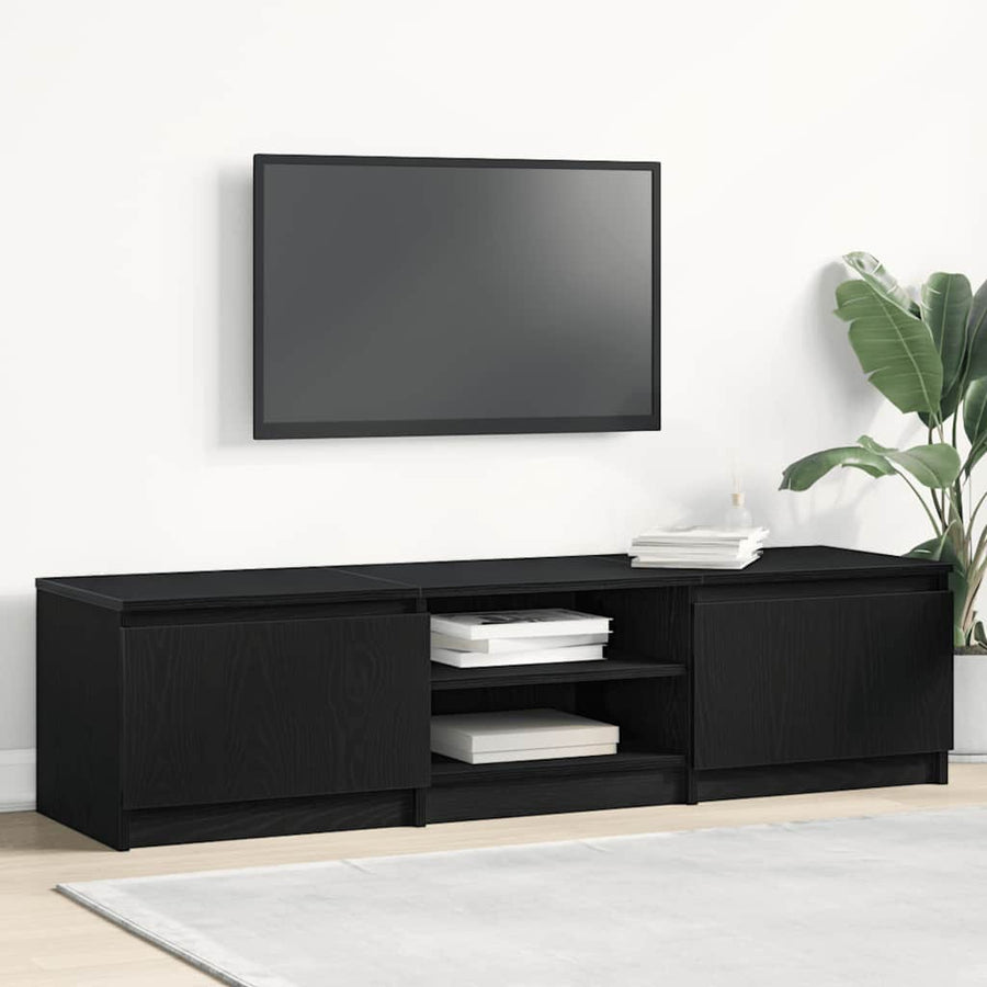 TV-meubel Zwart Eiken 140x40x36 cm Bewerkt Hout