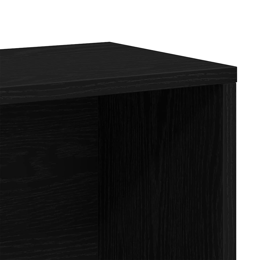 Boekenkast Zwart Eiken 155 x 24 x 160 cm Bewerkt hout