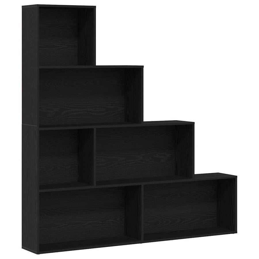 Boekenkast Zwart Eiken 155 x 24 x 160 cm Bewerkt hout