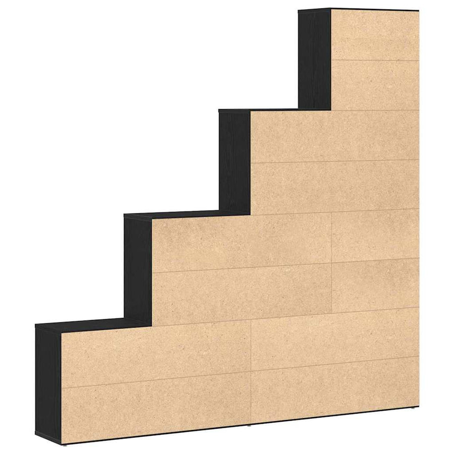 Boekenkast Zwart Eiken 155 x 24 x 160 cm Bewerkt hout