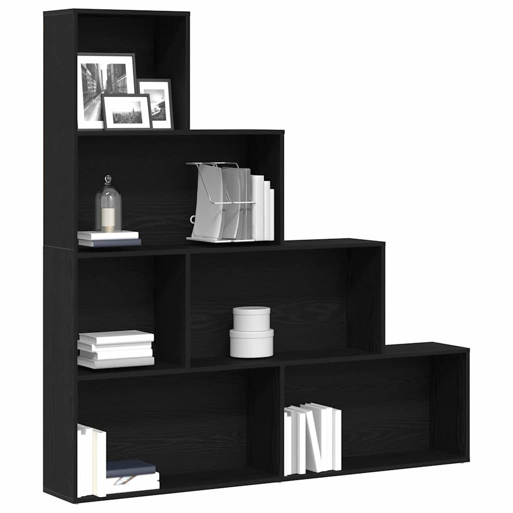 Boekenkast Zwart Eiken 155 x 24 x 160 cm Bewerkt hout
