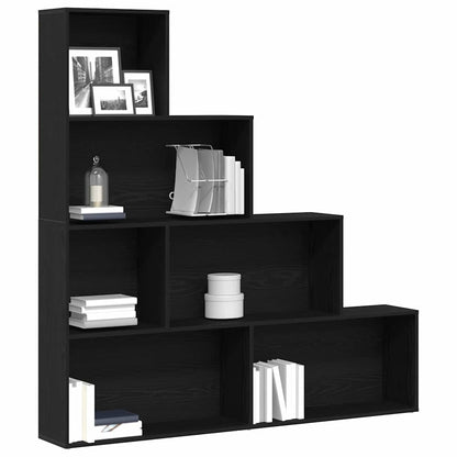 Boekenkast Zwart Eiken 155 x 24 x 160 cm Bewerkt hout