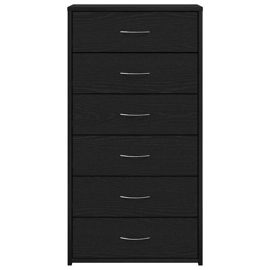 Dressoir met 6 lades 50x34x96 cm spaanplaat zwart eikenkleurig