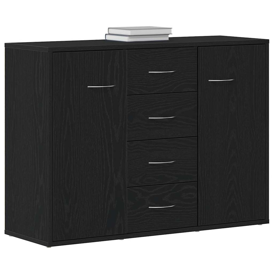 Dressoir 88x30x64 cm bewerkt hout zwart eikenkleurig