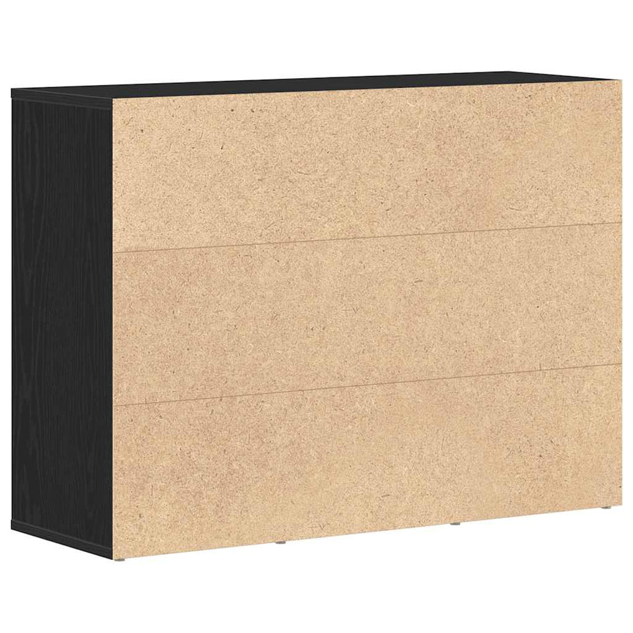 Dressoir 88x30x64 cm bewerkt hout zwart eikenkleurig