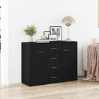 Sideboard 88x30x64 cm processed wood black oak-colored
