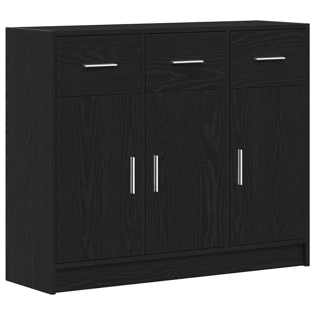 Dressoir Zwart Eiken 91x28x75 cm Engineered Wood