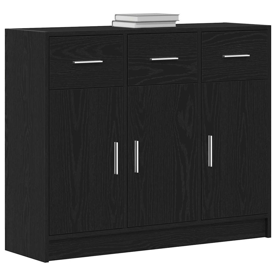 Dressoir Zwart Eiken 91x28x75 cm Engineered Wood