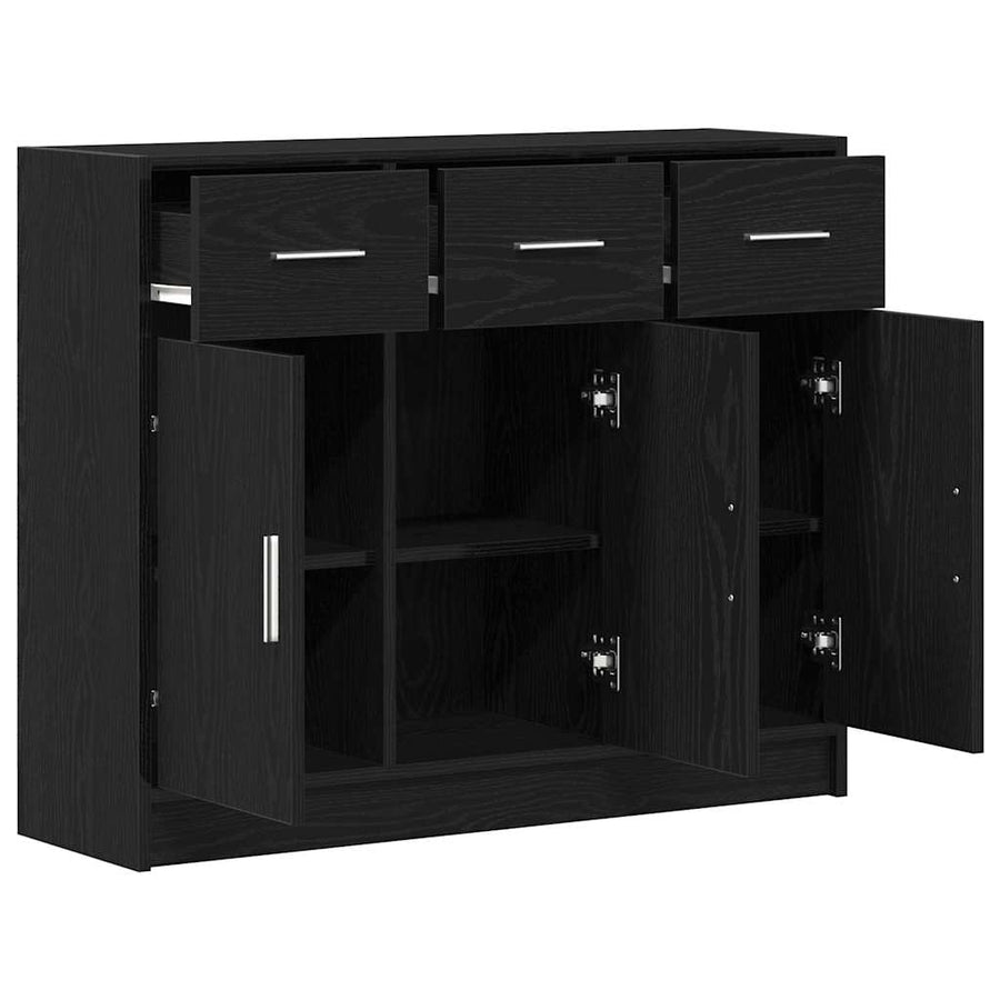 Dressoir Zwart Eiken 91x28x75 cm Engineered Wood