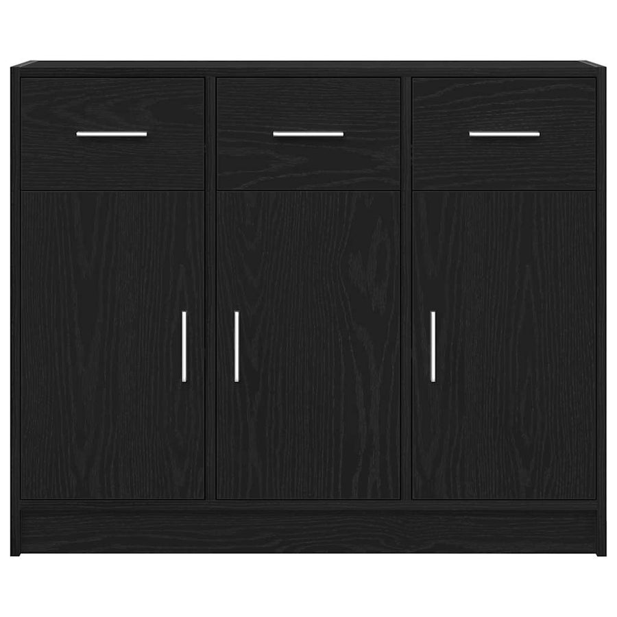 Dressoir Zwart Eiken 91x28x75 cm Engineered Wood