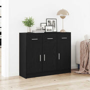 Dressoir zwart eiken 91x28x75 cm engineered wood