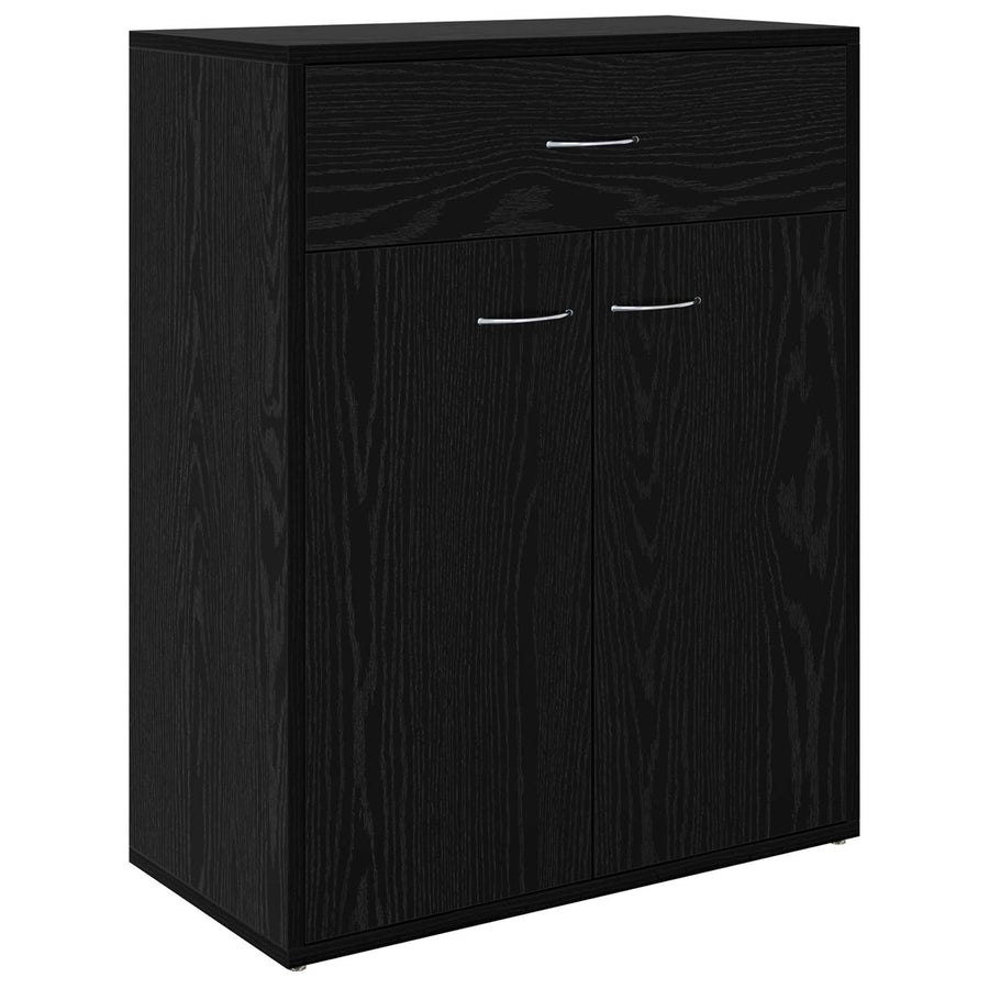 Dressoir met lade Zwart Eiken 60 x 30 x 75 cm Bewerkt hout