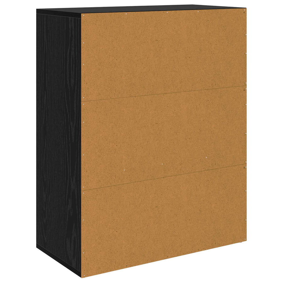 Dressoir met lade Zwart Eiken 60 x 30 x 75 cm Bewerkt hout