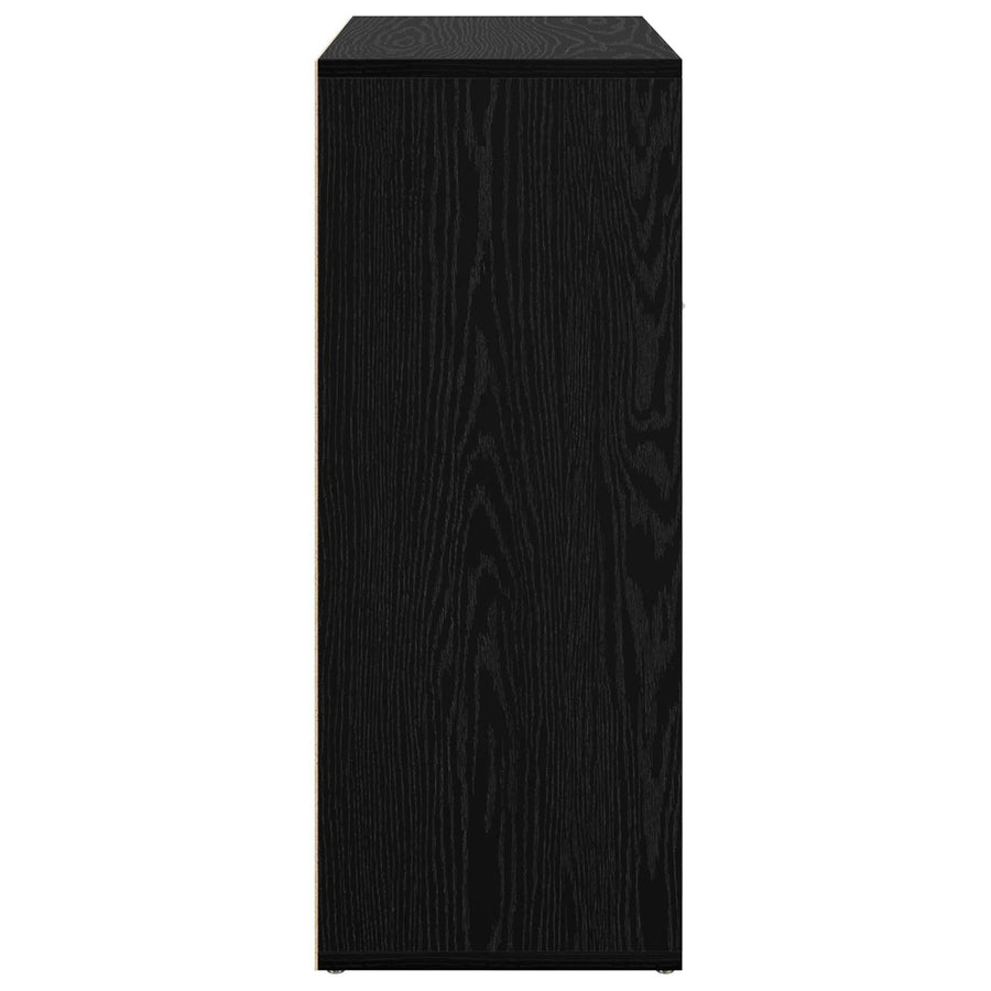 Dressoir met lade Zwart Eiken 60 x 30 x 75 cm Bewerkt hout