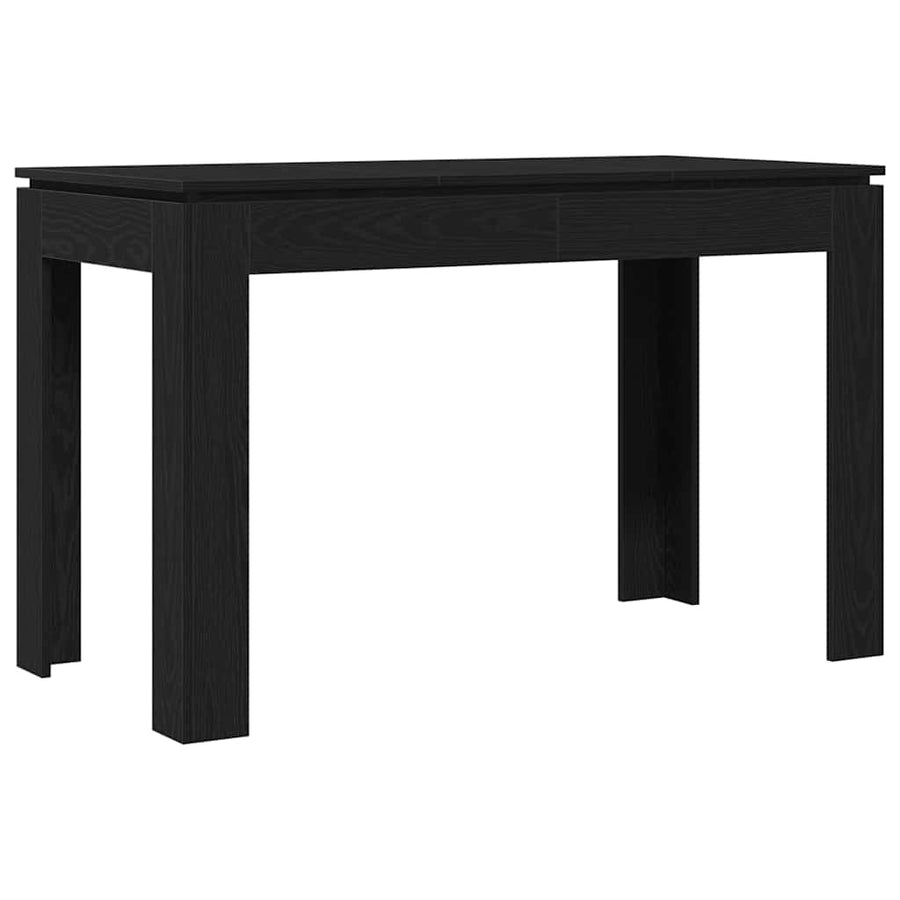 Eettafel Zwart Eiken 120x60x76 cm Bewerkt Hout