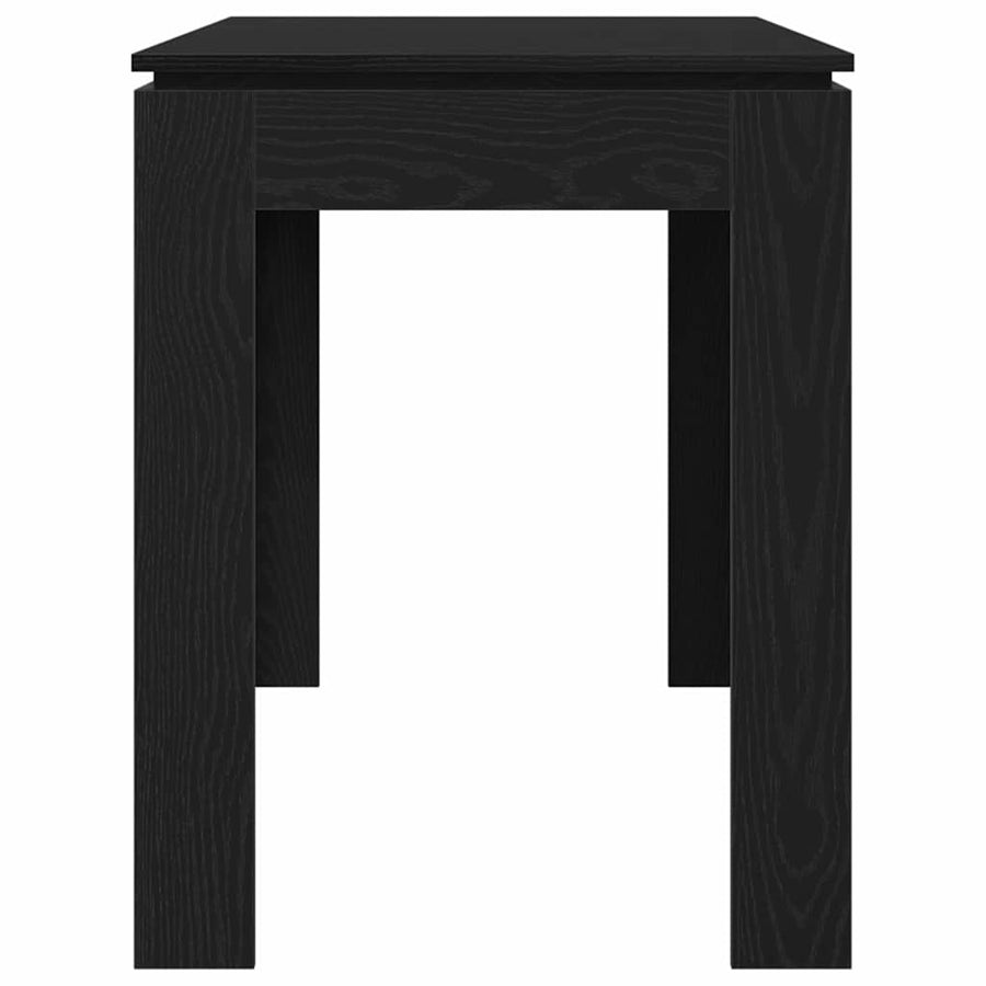 Eettafel Zwart Eiken 120x60x76 cm Bewerkt Hout