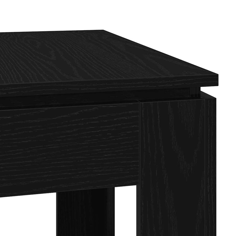 Eettafel Zwart Eiken 120x60x76 cm Bewerkt Hout