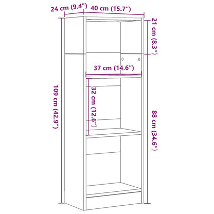 Boekenkast Zwart Eiken 40x24x109 cm Engineered Wood