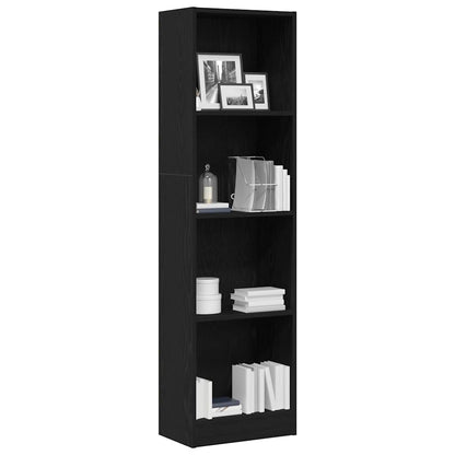 Boekenkast Zwart Eiken 40x24x143 cm Engineered Wood