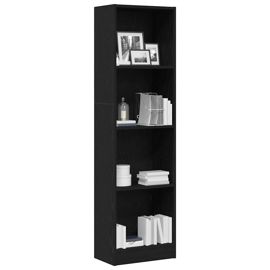 Boekenkast Zwart Eiken 40x24x143 cm Engineered Wood