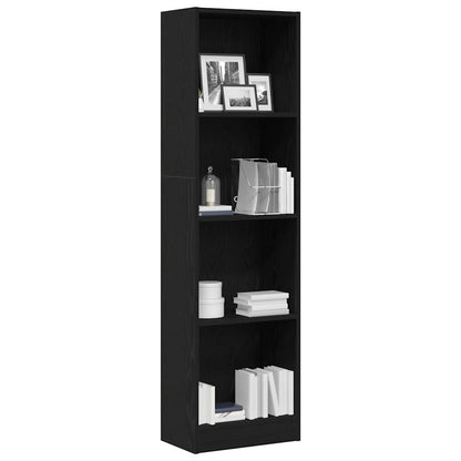 Boekenkast Zwart Eiken 40x24x143 cm Engineered Wood