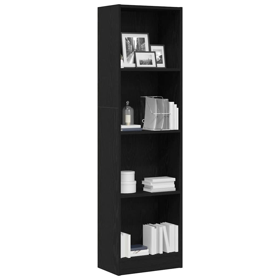 Boekenkast Zwart Eiken 40x24x143 cm Engineered Wood