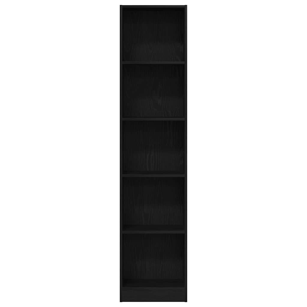 Boekenkast Zwart Eiken 40x24x176 cm Engineered Wood