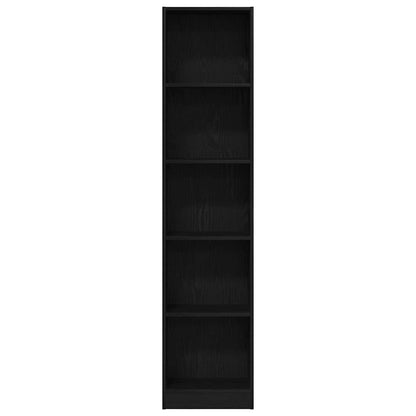 Boekenkast Zwart Eiken 40x24x176 cm Engineered Wood