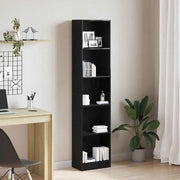 Boekenkast 40x24x176 cm engineered wood zwart eiken