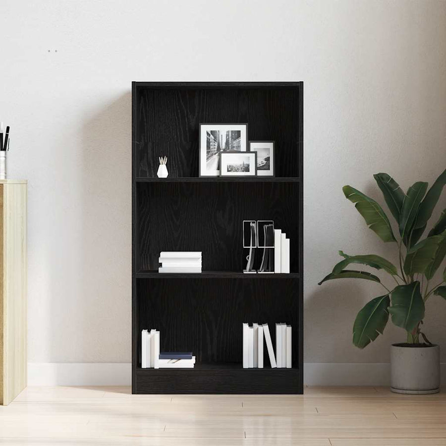 Boekenkast Zwart Eiken 60x24x109 cm Engineered Wood