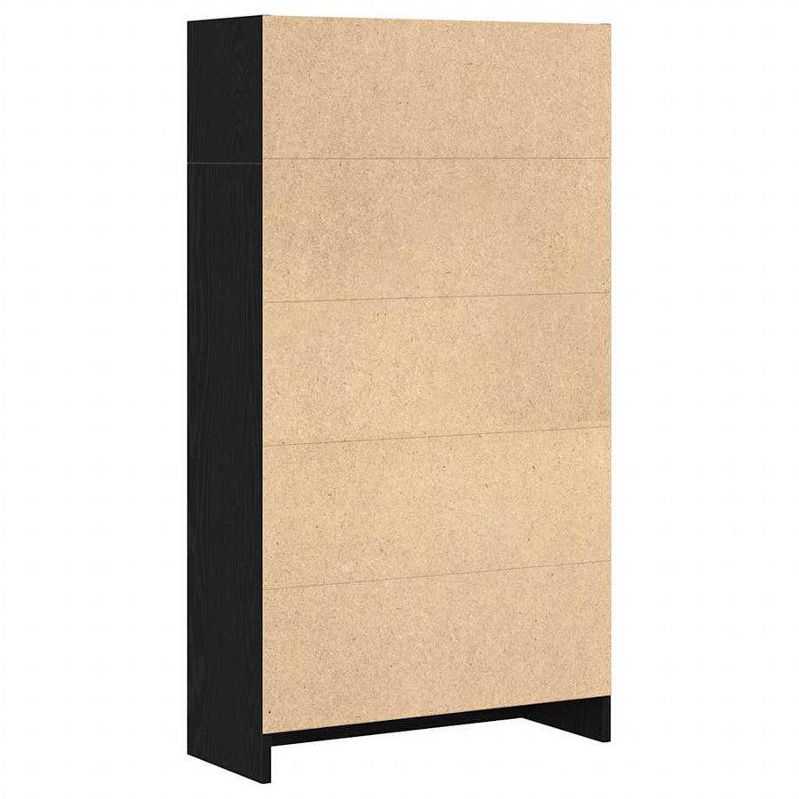 Boekenkast Zwart Eiken 60x24x109 cm Engineered Wood