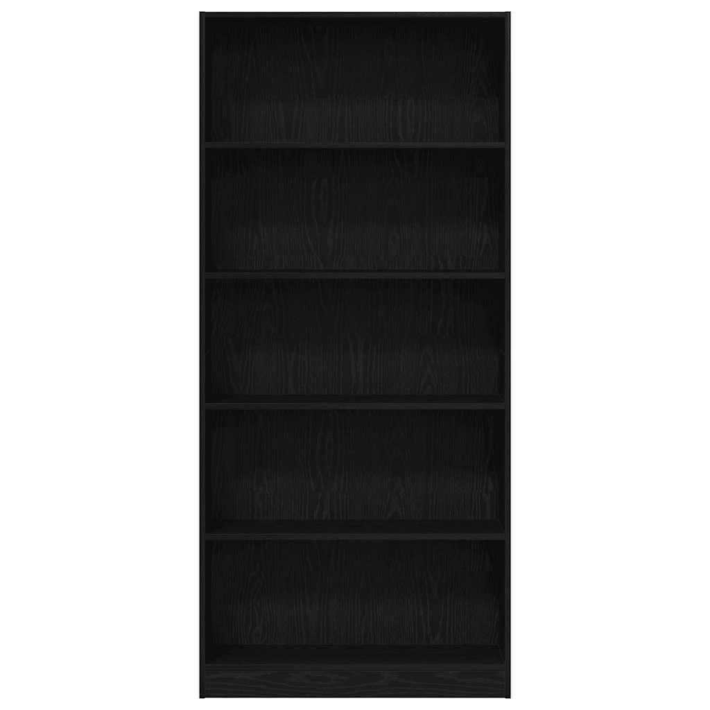 Boekenkast 80X24X Spaanplaat Kleurig Zwart Eiken 80 cm 176 cm