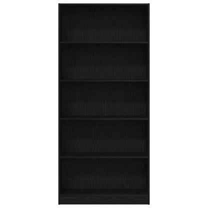Boekenkast 80X24X Spaanplaat Kleurig Zwart Eiken 80 cm 176 cm